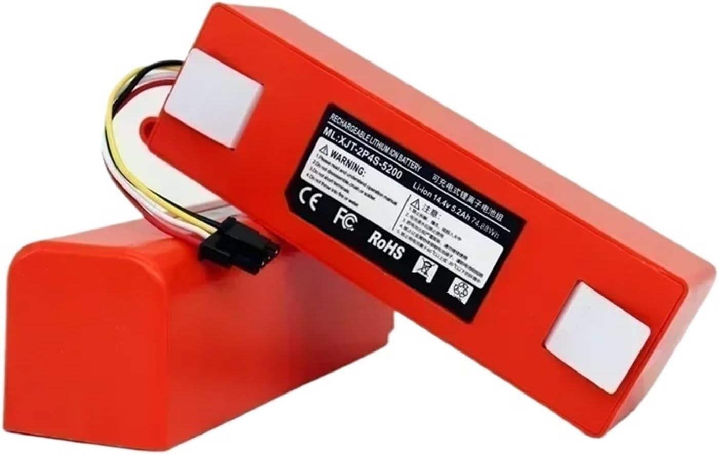 14.4V Replacement Battery BRR-2P4S-5200D, Compatible For Xiaomi, 1S 1ST, Compatible For Roborock, SDJQR01RR Sweeping Mopping Robot Vacuum Cleaner