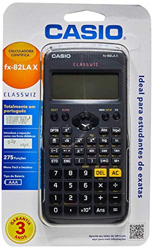 Calculadora Científica 275 Funções, Casio, Classwiz, FX-82LAX-BK, Preto