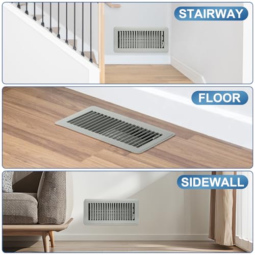 CASAJOY 4x10 Floor Register, 6 Pack Floor Vent Covers Gray by CASAJOY - Used condition - Image 6