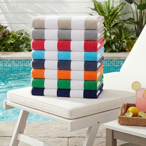 Superior Cabana Cotton Lounge Chair Cover, Outdoor Towel/Chaise Furniture Covers, Terry Cloth, Beach, Spa, Swim Accessories, Pool Chair Cover, Soft, Quick Drying, 32" x 102", Orange by SUPERIOR - Image 6