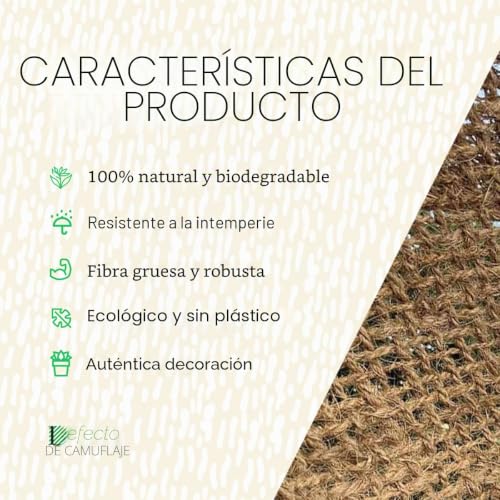 Lona de fibra de coco rectangular 2x5m para sombra ecológica 3