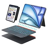 Funda con Teclado para iPad Air 11 (M4/M3/M2, 2026/2025/2024), Pro 11, iPad A16 11ª/10ª Gen, Teclado Magnético Desmontable, Panel Táctil, Retroiluminadas, Soporte Ajustable para Air 5ª/4ª 10.9' (Gris)