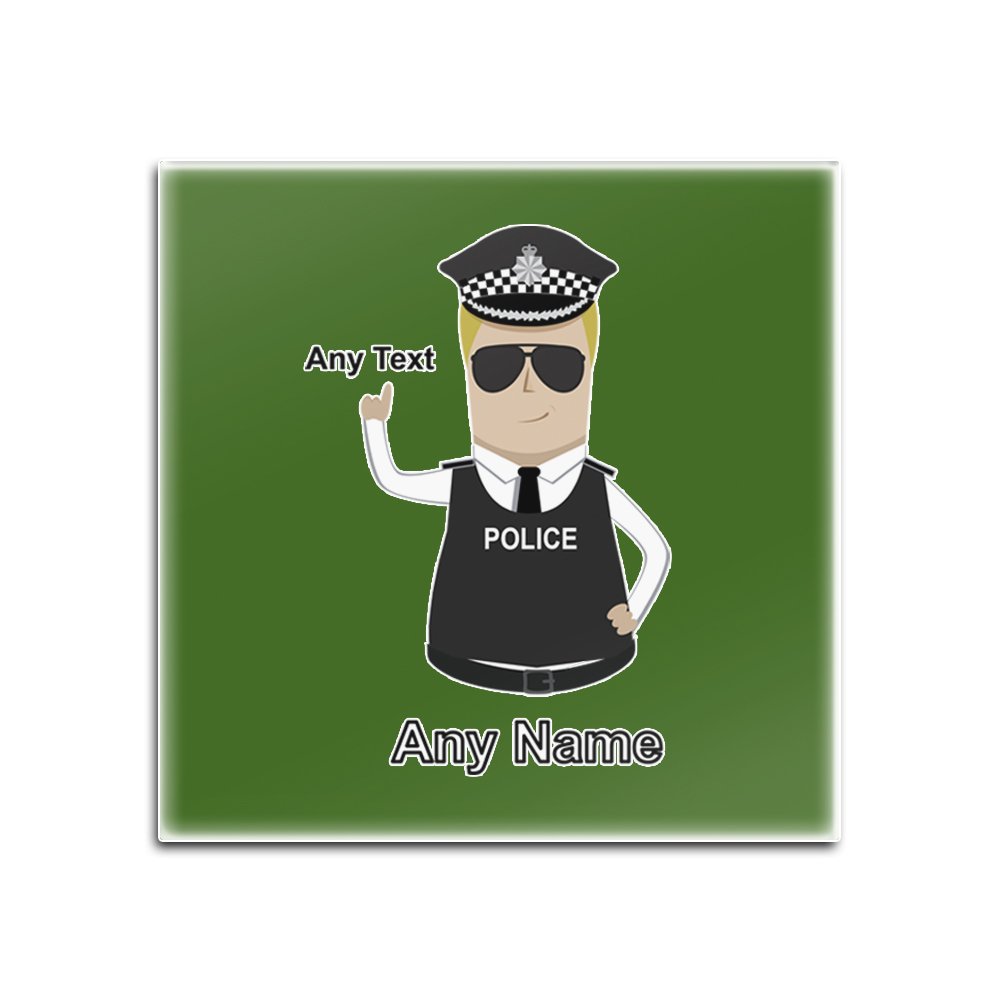 Sous-verres carrés en verre DAC ACC personnalisables avec motif policier et nom