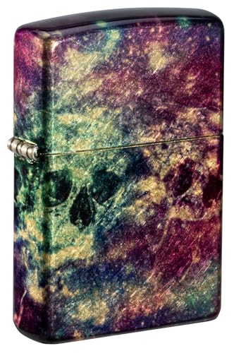 Zippo Galaxy Skull Design 540 Tumbled Brass Pocket Lighter
