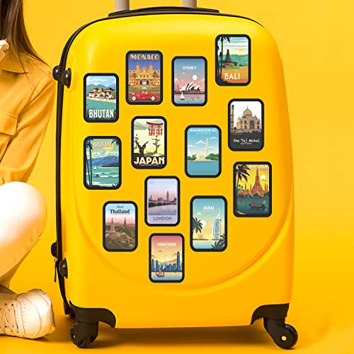 Image of Travel Aesthetic Vinyl Journal Stickers for Phone Case,Laptop,Notebook,Dairy,Water Bottle,School Bag,Etc Self-Adhesive Stickers Set of 50 (City Travel) 23X30X23 Cm