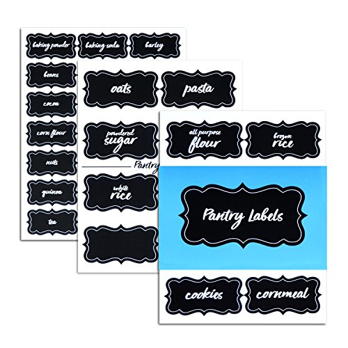 Home Advantage Pre-Printed Pantry Labels For Kitchen Organization (Black) #TOP2