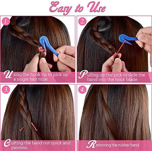 3pcs Elastic Rubber Hair Bands Remover Cutter,Pony Pick For Cutting Pony Rubber Hair Ties Pain Free Ponytail Remover Tool