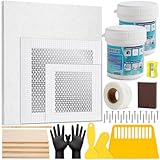37 Pcs Drywall Repair Kit with 12'x12' Dry Wall Panel, Dry wall Patch Kit Sheetrock Repair Kit with Spackle, Mesh Tape, Putty Knives & Sanding Block for Sheet Rock Wall Surface Ceiling Large Hole Fill