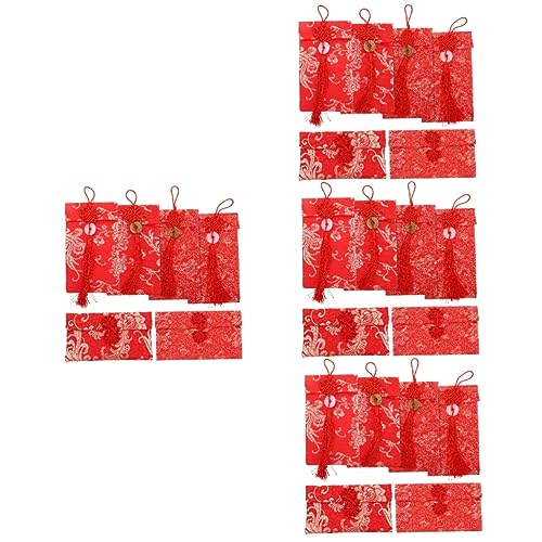 Paquet de style chinois Lurrose enveloppe rouge en tissu haut de gamme pour offrir