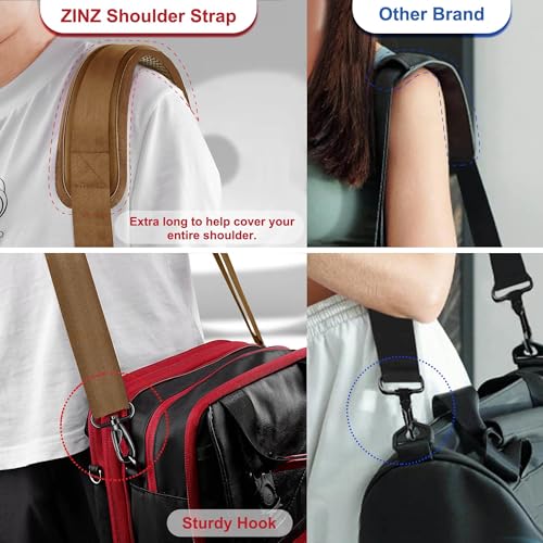 Image of ZINZ 74 inch Shoulder Strap with Fixed Pad and Dual Balanced Buckles,Khaki