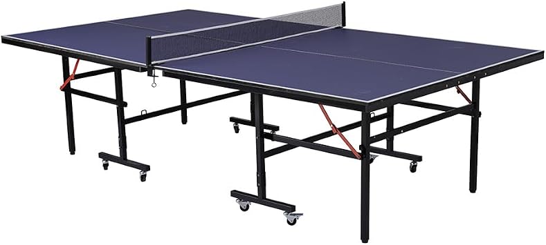 Table Tennis Table, International Standard Size, Foldable, Movable Casters, Home Use, Indoor Training, Separate Design, Accessory Set, 0.6 inch 16 mm Thick Tabletop, 88.2 lbs 40 kg Stable