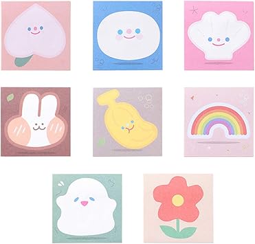 Amazon Minnilove ユニークな可愛いタイプの付箋 ふせん 強粘着 超徳用 かわいい 事務用品 80枚x8個 付箋 文房具 オフィス用品