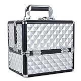 Kosmetikkoffer SchminkkofferMake up Koffer Beauty Case Nagelkoffer , Silber