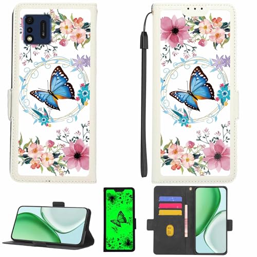 Kinetijy Case Compatible for IMO Q5 Phone Case Flip Cover [with Tempered Glass Screen Protector][RFID Blocking][Luminous Effect] LPT-LHD