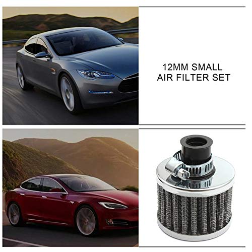CNmuca Mini filtro de admissão de ar frio de 12mm Turbo Vent Cárter Cárter do carro Tampa da válvula