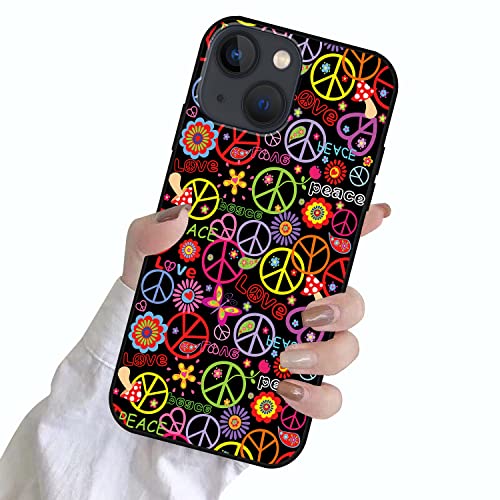 Nhnxhwia Phone Case Compatible With Iphone 13 Case,Cute Pattern Design Phone Case For Women Girls,Slim Anti-Scratch Full Body Protective Phone Case(6.1 Inch) (Peace Symbol) #TOP4