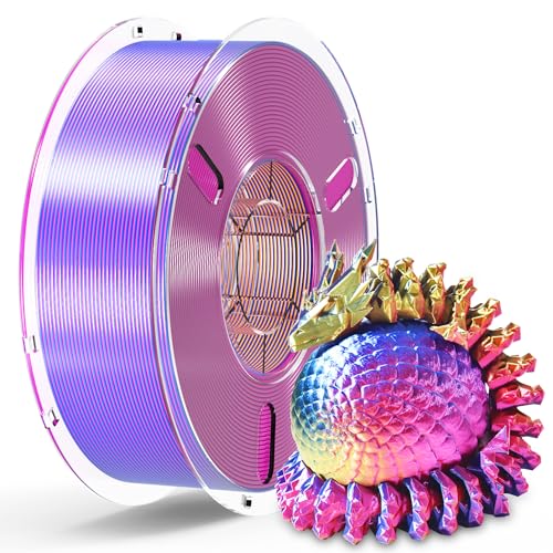 Image of RAMBERY Silk Tri Color 3D Printer Filament 1.75mm, Triple Color Change by Angle, Silk Shiny PLA Filament Red-Yellow-Blue, 1kg Spool (2.2lbs)