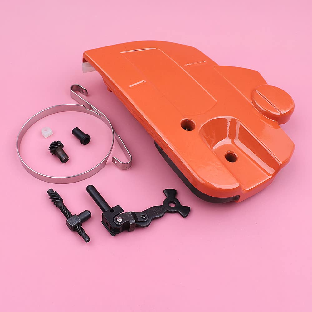 UNARAY Banda de Cubierta de Embrague de Freno de Cadena Apta for Husqvarna 445, ajustador de articulación de Rodilla, Kit de Casquillo guía Tensor, Pieza de Repuesto de Repuesto for Motosierra