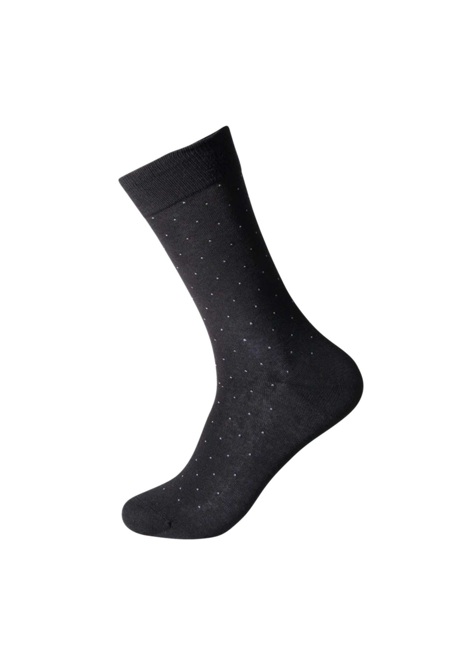 Frio Men's Black Fine Business [Seamless Toe] Polka Dot Sock 6-11