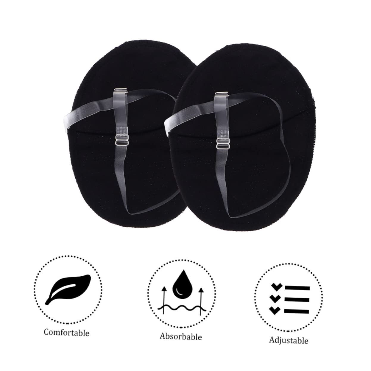 2Pairs Reusable Comfortable Underarm Pads for Women Portable Breathable Armpit Guards with Shoulder Girdle Quick Sweat Absorption for Outdoor Sports and Summer Wear