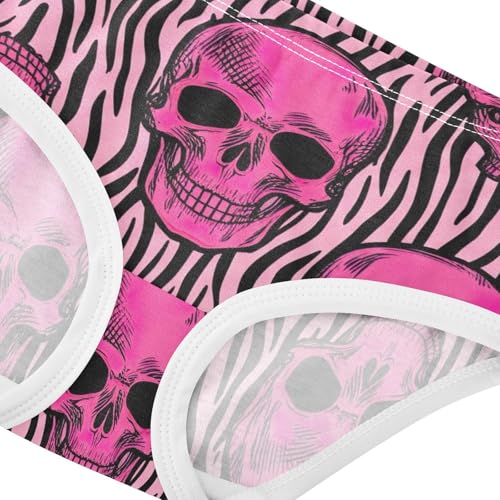 Funny Pink Skulls Zebra Stripes Toddler Underwear Custom 2t Cotton Girl Panties Cute Print Briefs Girls Undies4