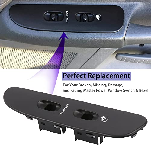BASIKER Window Switch Cover, Passenger Side Door Switch Panel Bezel Trim for 2002 to 2010 Dodge Ram 1500 2500 3500, Black - Thumbnail 5
