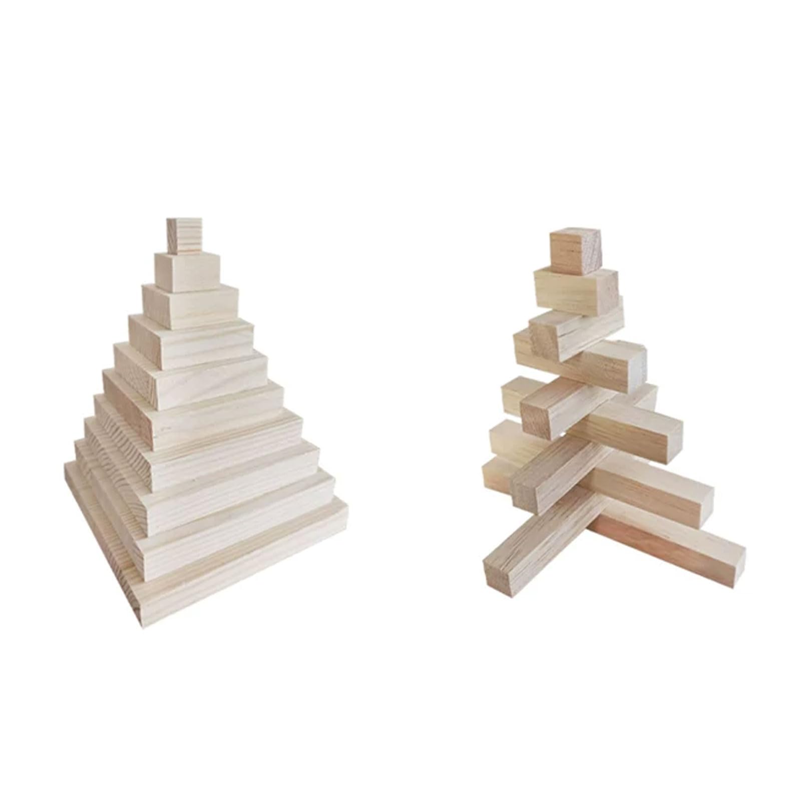 ttnmrc Montessori Natural Unpainted Wood Number Rods 1 to 10