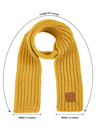 4 Pieces Kids Knitted Scarf Winter Solid Color Toddler Warmer Scarf For Boy Girl (Pink, Yellow, Beige, Royal Blue) #TOP6