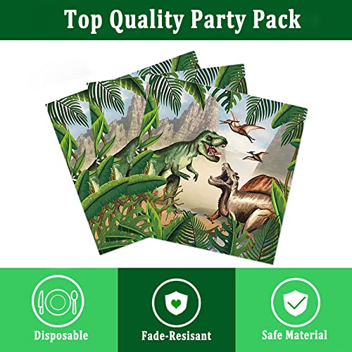 96Pcs Dinosaur Birthday Party Supplies Serves 24, Includes Dinosaur Plates, Napkins And Forks, For Kids Boys Birthday Decorations #TOP3