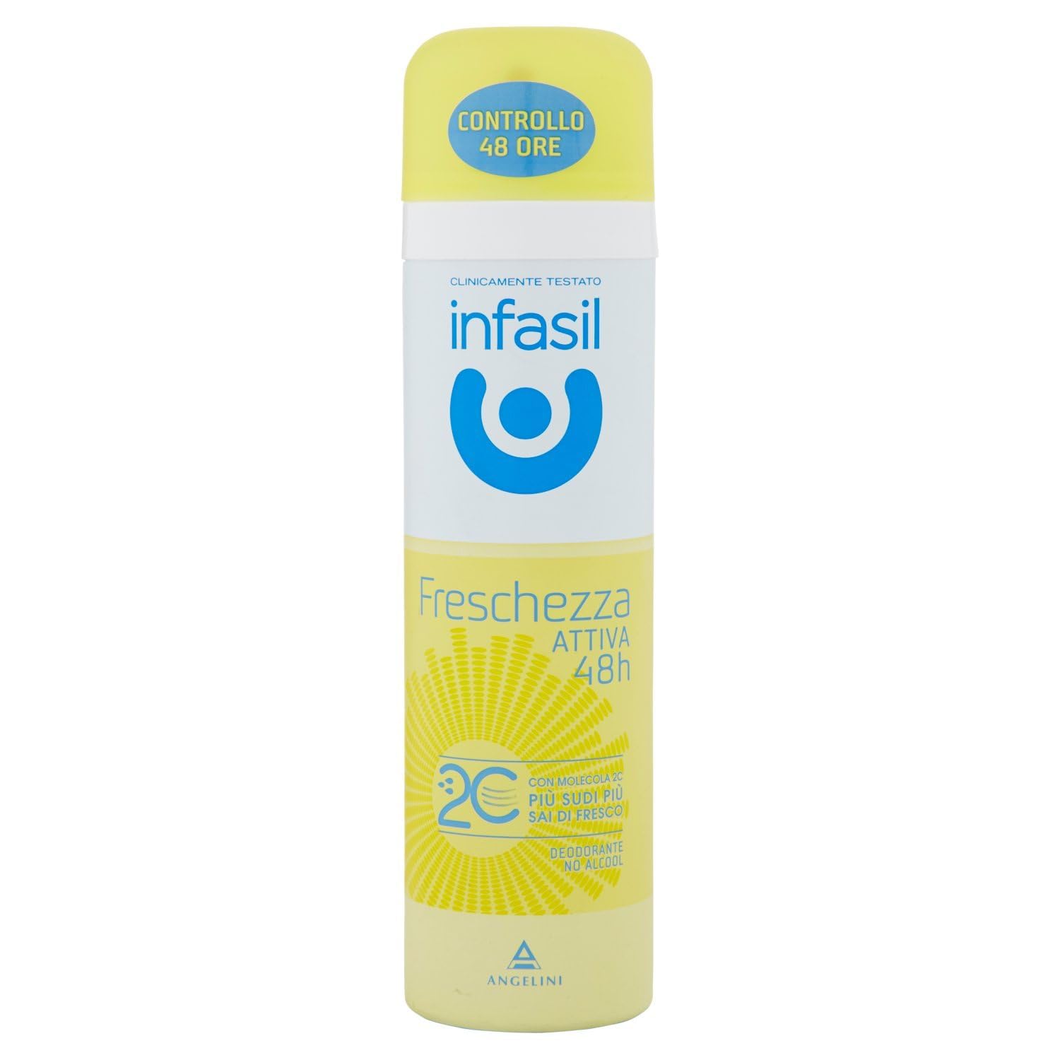 12 x Infasil Deodorante Spray Freschezza Attiva, 48h Protezione, 150 ml,+ Italy shop portachiavi gratuito