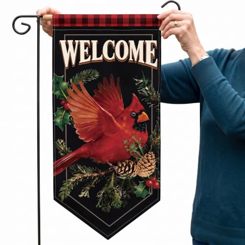 Remagr Christmas Cardinal Garden Flag, Double Sided Burlap, 12 x 28 in by Remagr - Used condition - US$13.87