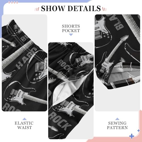 Rock Guitar Boys Long Pants Soft Trousers Elastic Waist Kids Lounge Bottoms with Pockets S-XL4