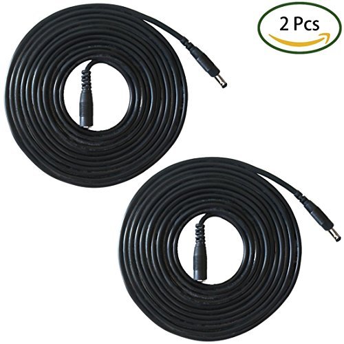 Liwinting 2 Piezas 3 Metros DC Cable de Extensión de Alimentación 1,35 mm x 3,5 mm Macho a Hembra Cable de Extensión, Adecuado para Adaptador de Corriente, Cámara IP Inalámbrica y Mucho Más - Negro