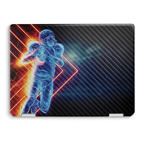 Image of MightySkins Carbon Fiber Skin Compatible with HP Spectre x360 14 inch (2022) Full Wrap Kit - Glow Football | Protective, Durable Textured Carbon Fiber Finish | Easy to Apply | Made in The USA