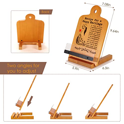 Wedding Gifts For Couple Engagement Anniversary Marriage Wedding Gift For Couple Women Friends Wife Newlywed Mr And Mrs Gifts Recipe Book Holder For A Happy Marriage Cookbook Stand For Kitchen Gift #TOP6