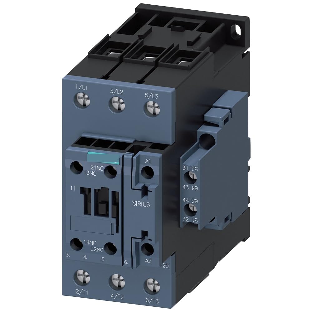 JJHQOKYNA Contactor AC-3 65 A/30 kW/400V 3-Pole 20-33V AC/DC 2NO+2NC Screw Connector 3RT2037-1NB36