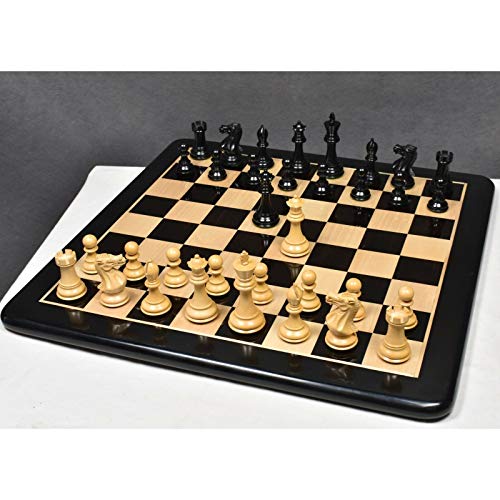 Ensemble de pièces d'échecs Staunton ébène de poids 3.9"