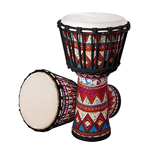 Meech Djembe Drum for Kids Bongo Congo Goatskin African Drum Cloth Stitching African Drums Konga Drums 8 Inch Wide7.67 Inches High14.96 Inches Red