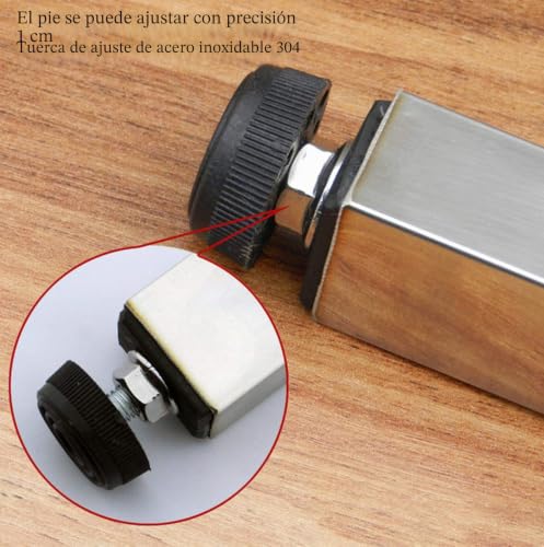 Pata extensible de mesa de acero inoxidable plegable push-pull de 50cm 8