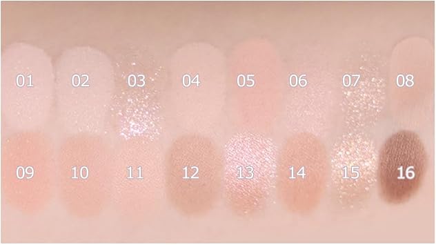 Wakemake Soft Blurred Eye Palette 03 Sunset Blurred, Best of Beauty Korea Award Winning, 16 Colors, Matte, Glitter, Korean Cosmetics, Everyday Eyeshadow Palette, Eyeshadow, Natural Color Development