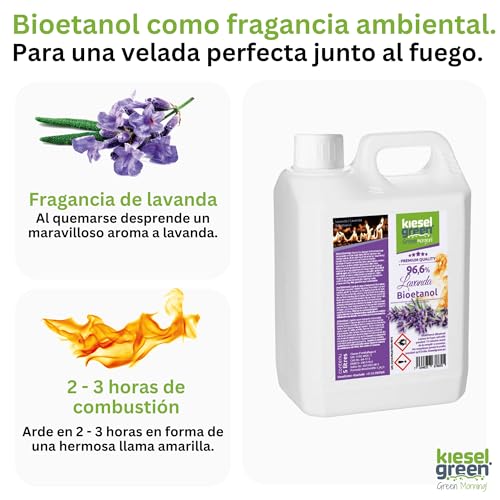 Miniatura 2 de Kieselgreen Bioetanol 5 Litros Con Fragancia Para Chimenea De Etanol, Muchas Variedades Bioalcohol Como Fragancia De Ambiente Estufas De Bioetanol, Biochimenea Etanol, Ethanol L5