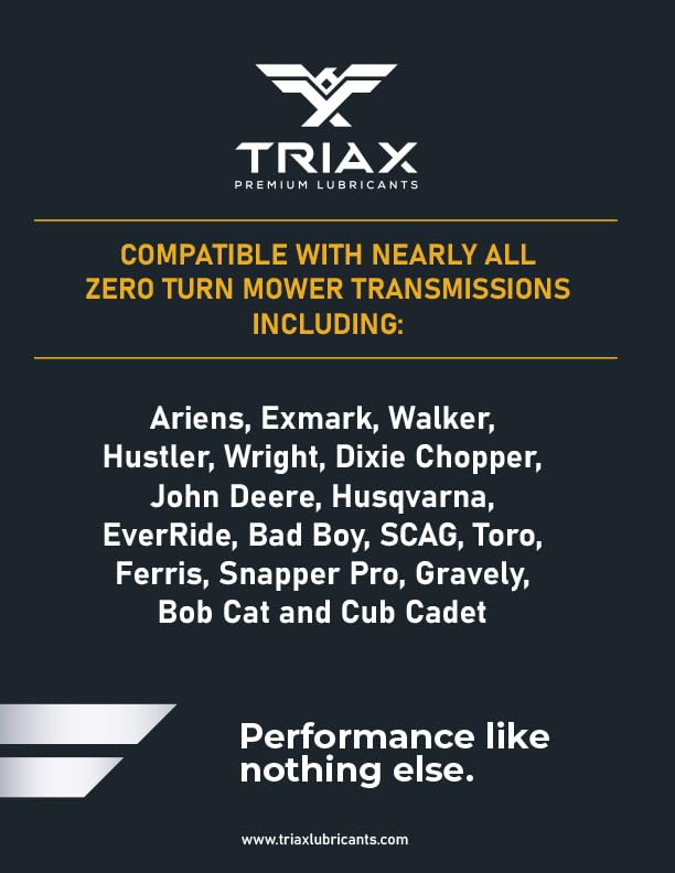 TRIAX Trans Zero 20W-50 Full Synthetic Hydro-Static Transmission Oil for Zero-Turn Mowers (1 Quart)