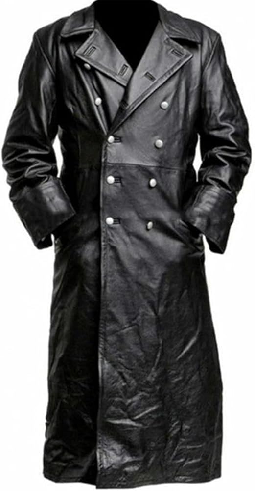 Amazon.com: QOAAIE Mens Faux Leather Long Trench Coat Fashion Slim