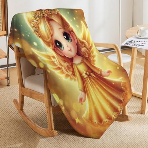 Manta de forro polar de ángel 130x150 cm para sofá y cama 5