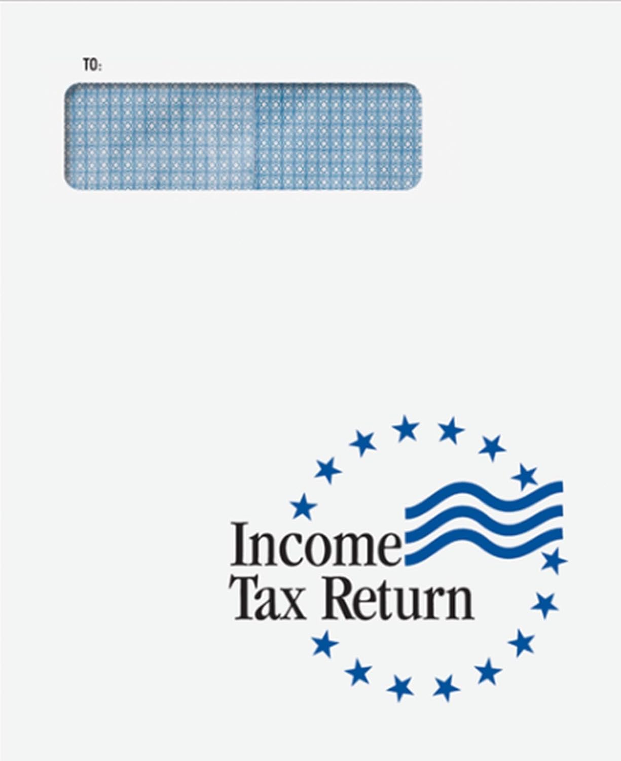 Stars and Stripes Income Tax Return Envelope - 100 Envelopes, Moisture Seal, Size 9 1/2 x 11 1/2