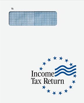 Stars and Stripes Income Tax Return Envelope - 100 Envelopes, Moisture Seal, Size 9 1/2 x 11 1/2