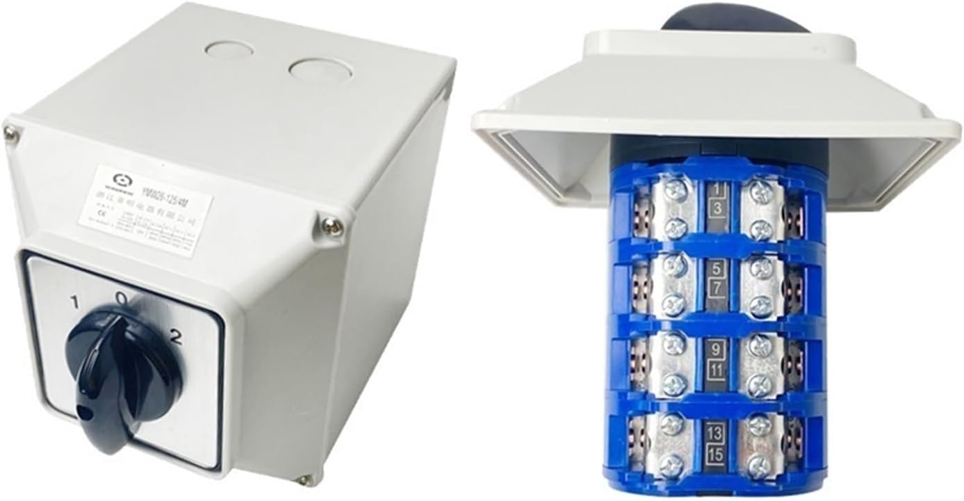 125A LW26-125/4M with Waterproof Box IP65 Three-Phase Four Wire Two-Way Dual Power Supply Motor Rotary Cam Switch(01)