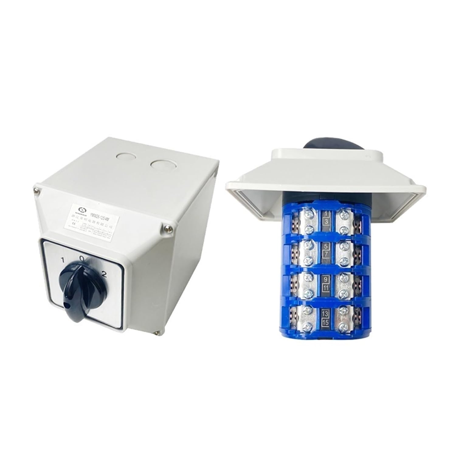 125A LW26-125/4M with Waterproof Box IP65 Three-Phase Four Wire Two-Way Dual Power Supply Motor Rotary Cam Switch(01)