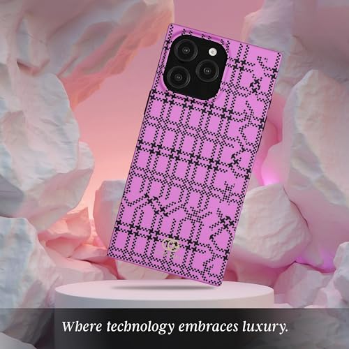 Coque iPhone 16 Pro Max MagSafe violette rectangulaire à carreaux - 5