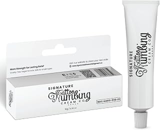 Signature Numbing Cream with 5% Lidocaine – Maximum Strength Topical Anesthetic for Pain Relief, Burn, Itching – Local and Anorectal Uses - Best Hemorrhoid Treatment (Signature Tattoo Cream 10g)